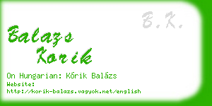 balazs korik business card