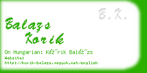 balazs korik business card